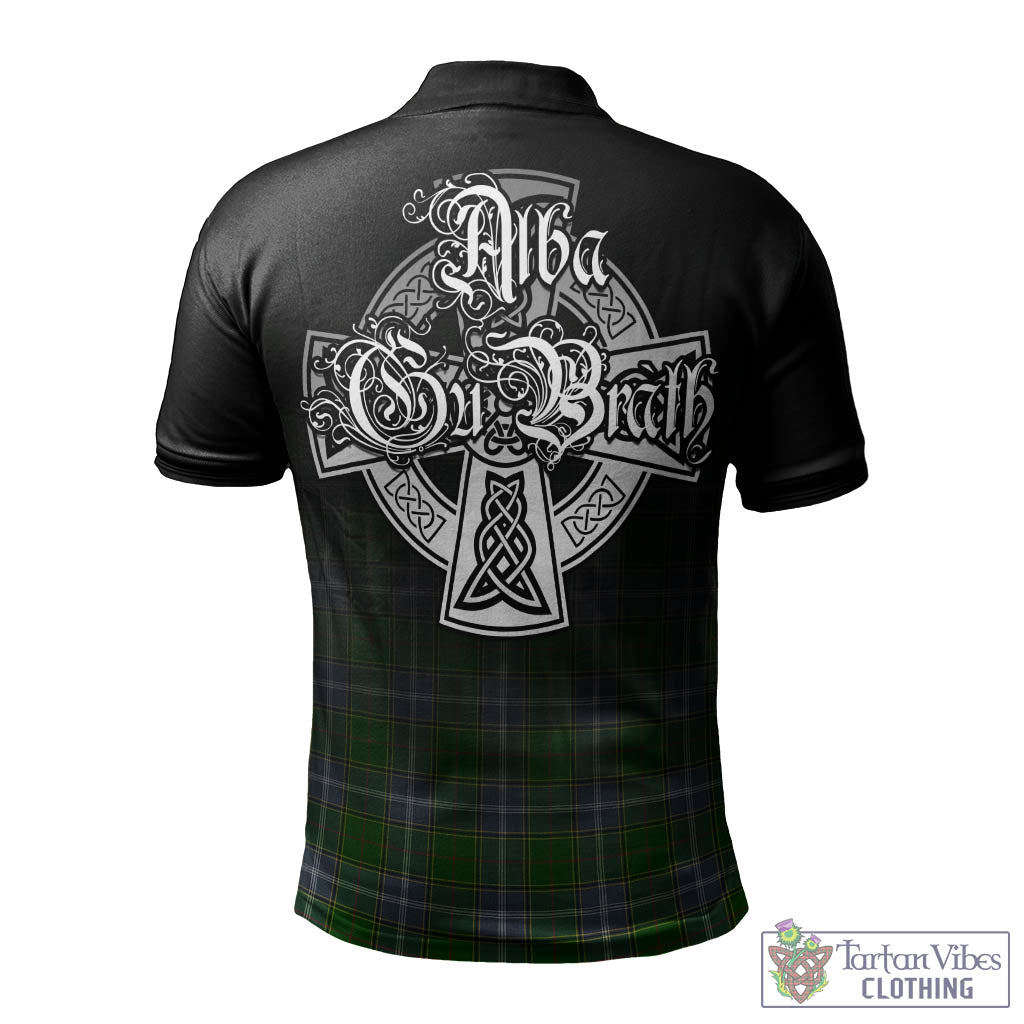 Tartan Vibes Clothing Pringle Tartan Polo Shirt Featuring Alba Gu Brath Family Crest Celtic Inspired