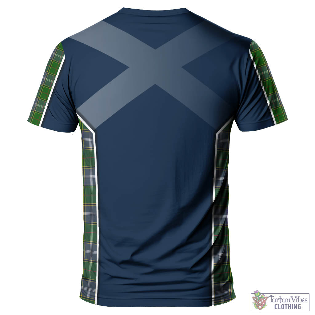 Tartan Vibes Clothing Pringle Tartan T-Shirt with Family Crest and Lion Rampant Vibes Sport Style