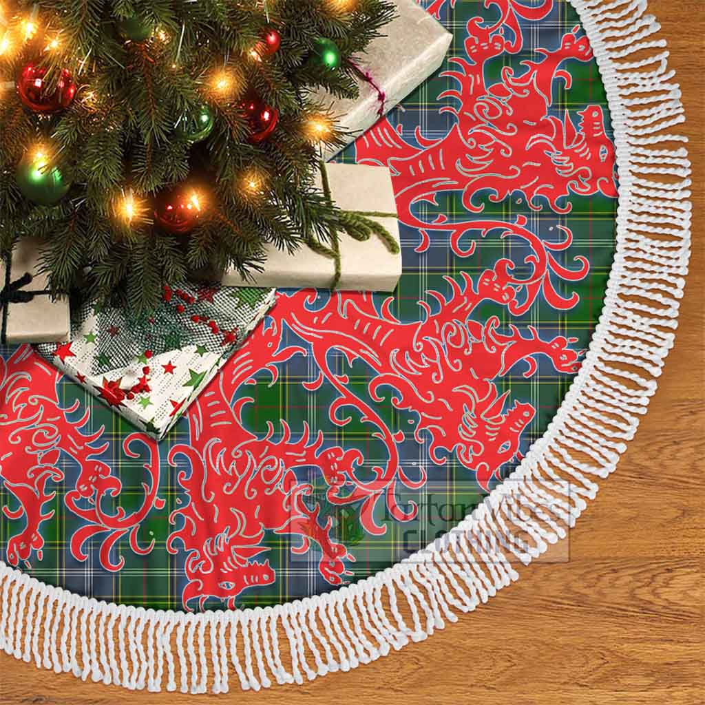 Tartan Vibes Clothing Pringle Tartan Christmas Tree Skirt Lion Rampant Style