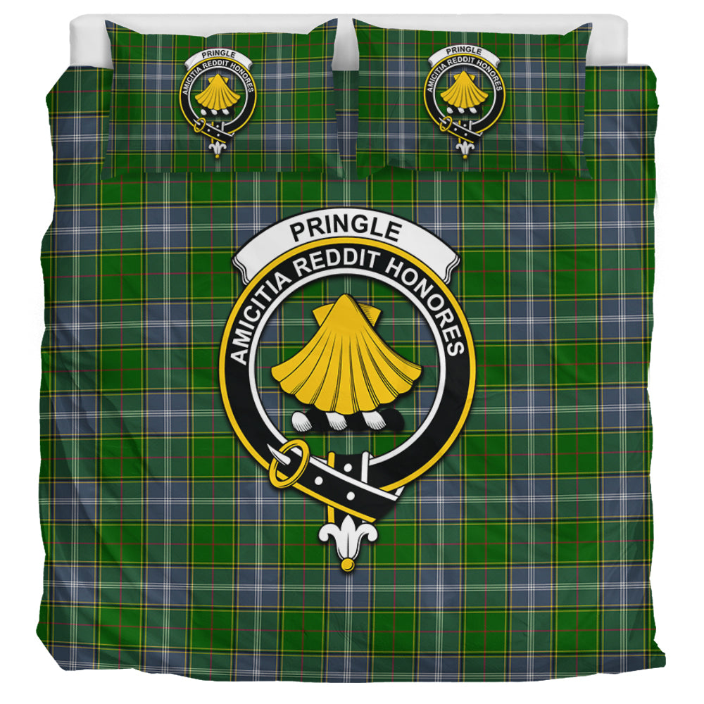 Pringle Tartan Bedding Set with Family Crest UK Bedding Set UK Super King 104*94 inch - Tartan Vibes Clothing