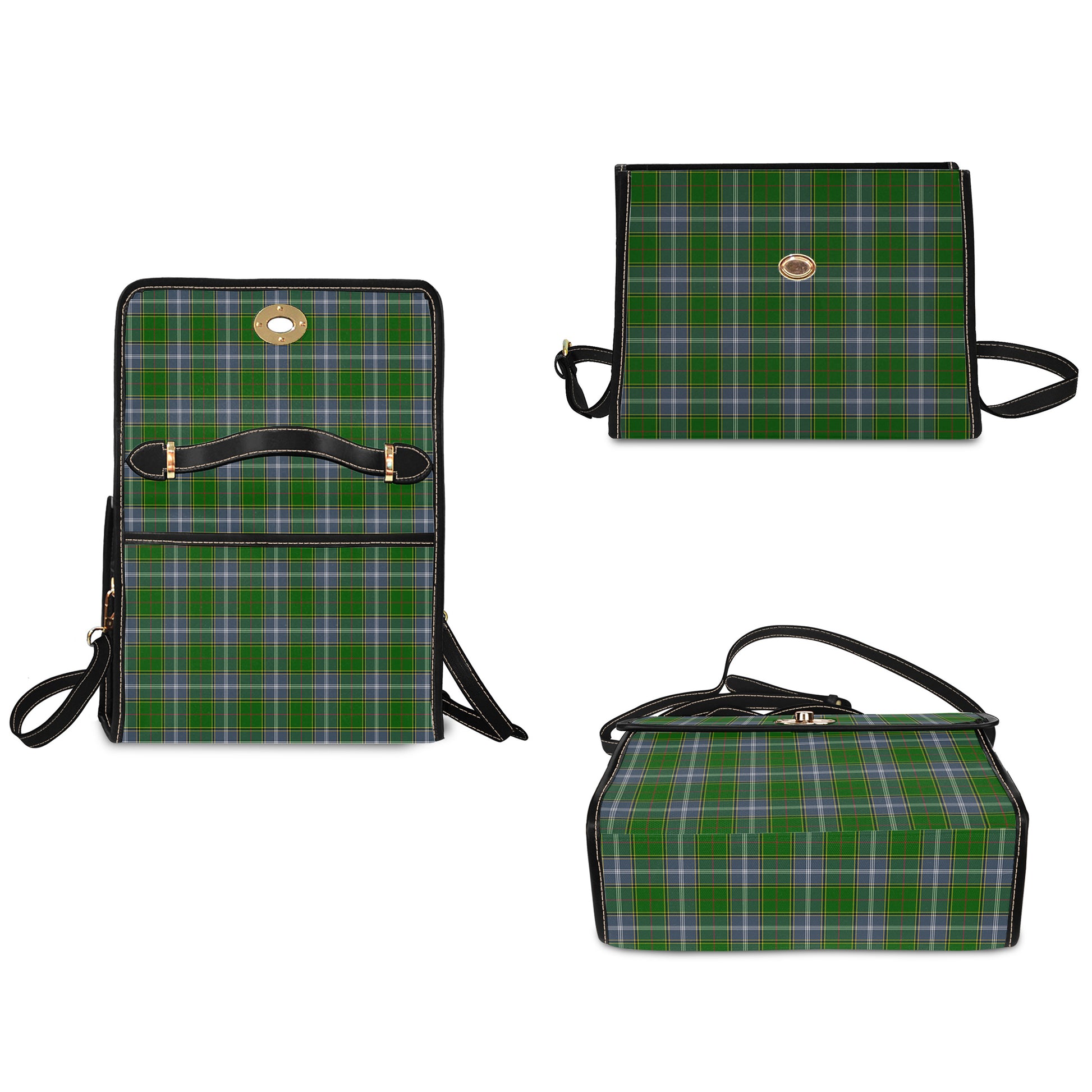 pringle-tartan-leather-strap-waterproof-canvas-bag