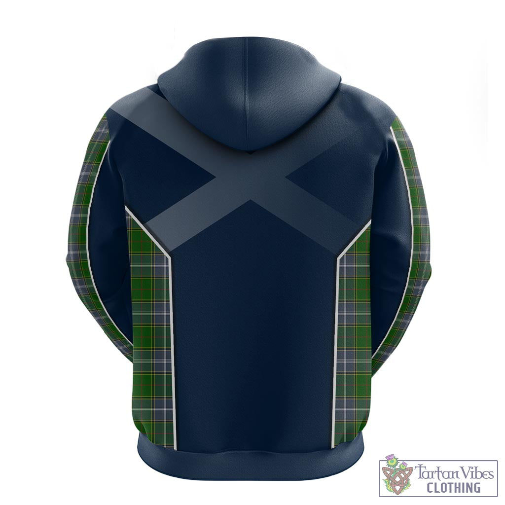 Tartan Vibes Clothing Pringle Tartan Hoodie with Family Crest and Scottish Thistle Vibes Sport Style