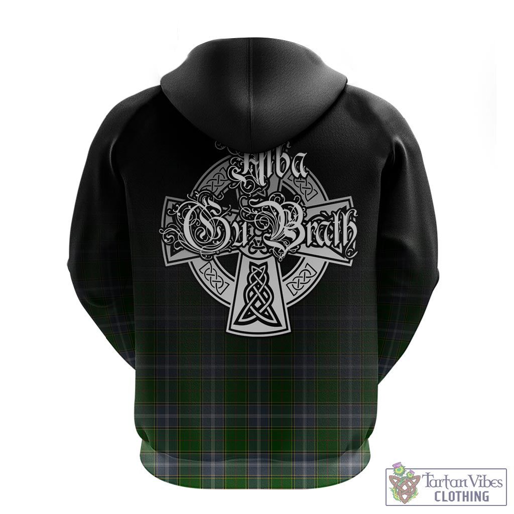 Tartan Vibes Clothing Pringle Tartan Hoodie Featuring Alba Gu Brath Family Crest Celtic Inspired