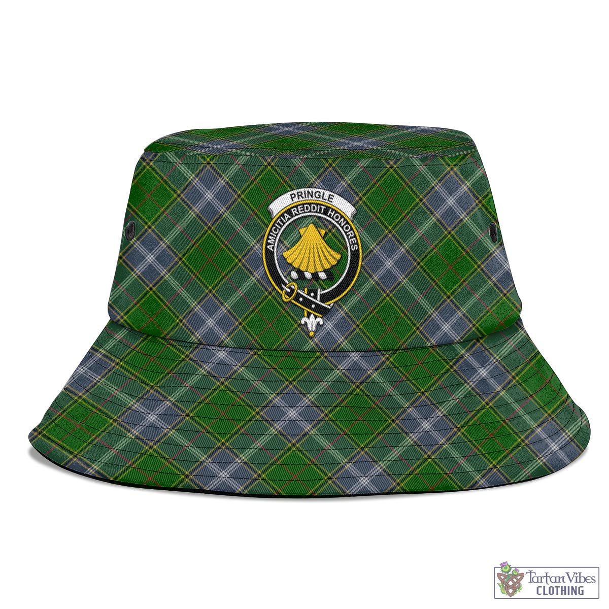 Tartan Vibes Clothing Pringle Tartan Bucket Hat with Family Crest