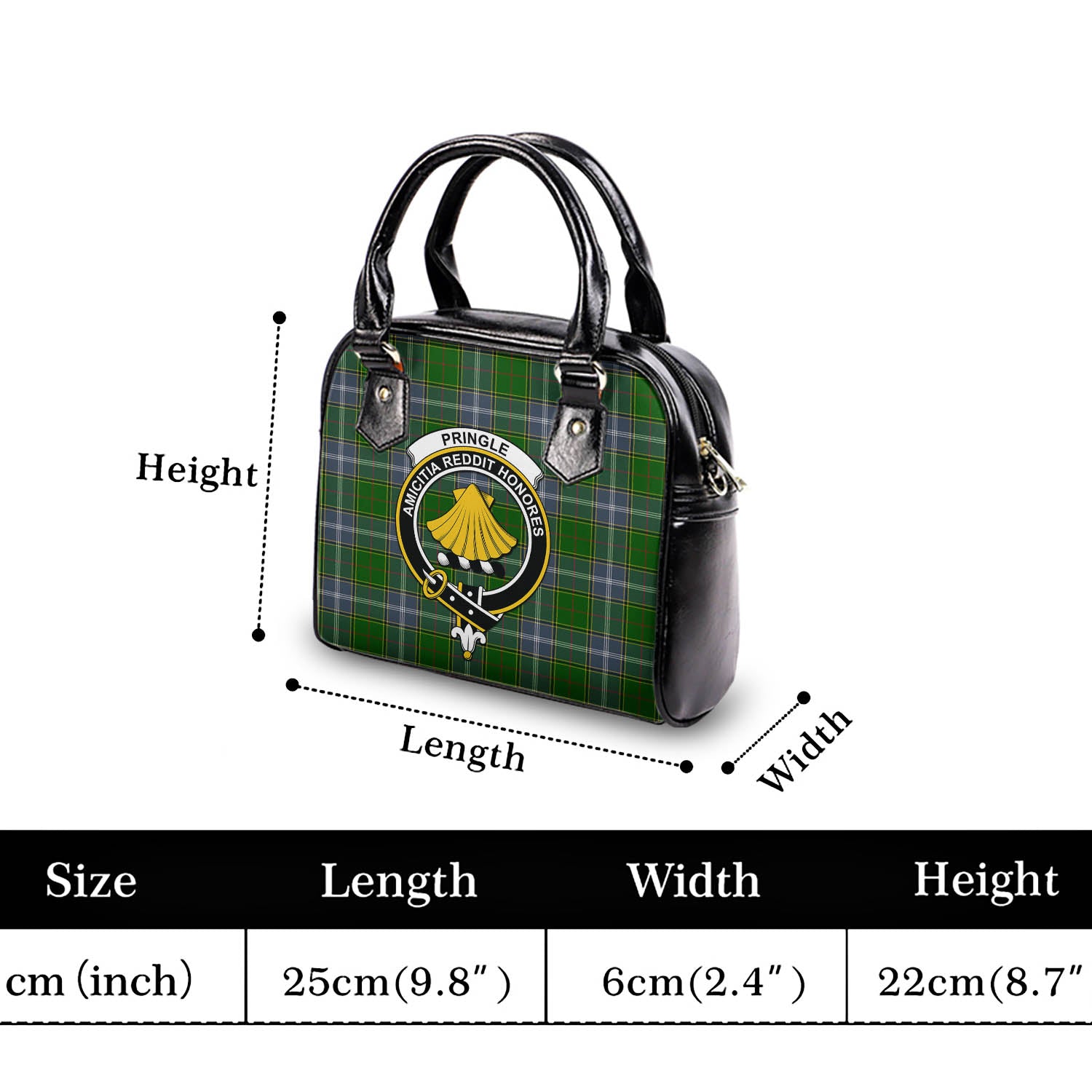 Pringle Tartan Shoulder Handbags with Family Crest - Tartanvibesclothing