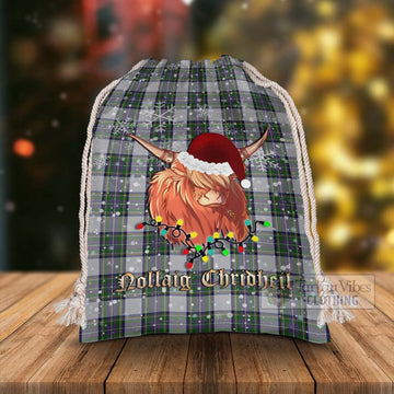 Pritchard Tartan Christmas Santa's Bag with Highland Cow