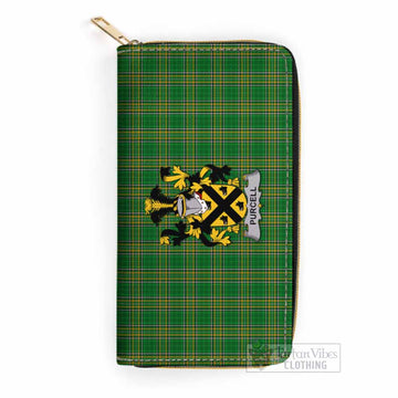 Purcell Irish Clan Tartan Women's Leather Wallet with Coat of Arms One Size 19.7*10.5*3.5 cm - Tartan Vibes Clothing