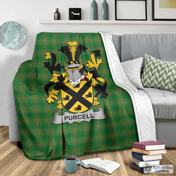 Purcell Irish Clan Tartan Blanket with Coat of Arms - Tartan Vibes Clothing