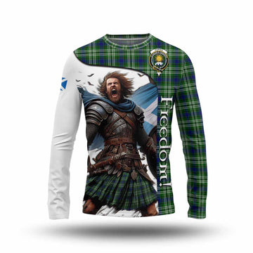 Purves Crest Tartan Long Sleeve T-Shirt Inspired by the Freedom of Scottish Warrior