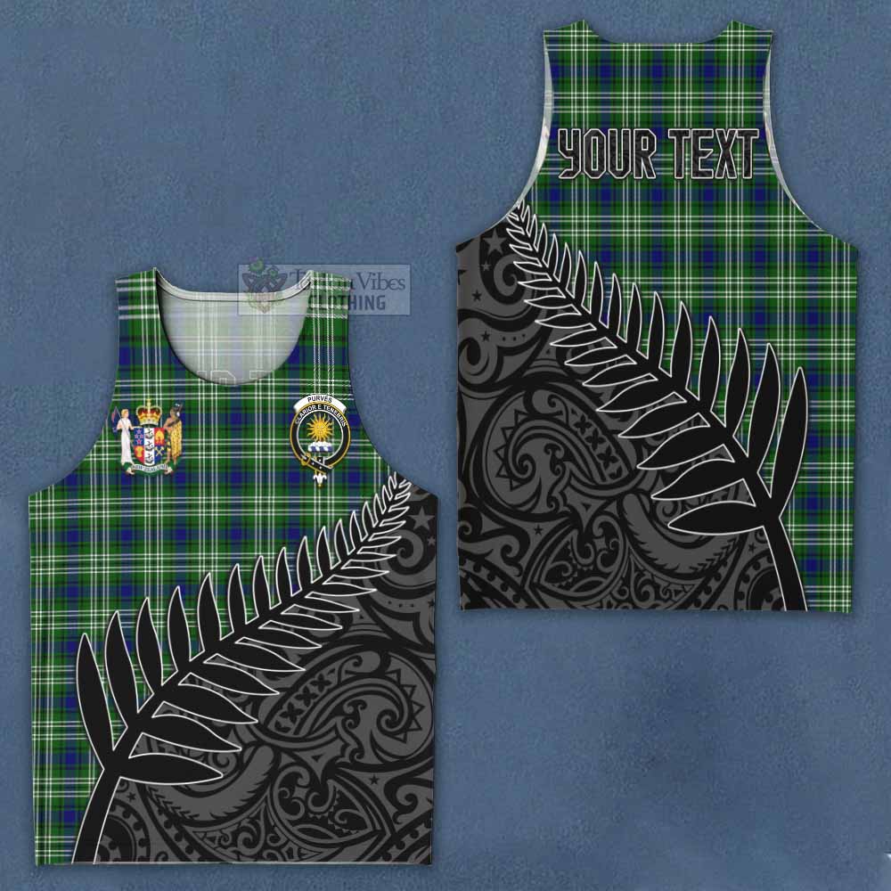 Tartan Vibes Clothing Purves Crest Tartan Men's Tank Top with New Zealand Silver Fern Half Style