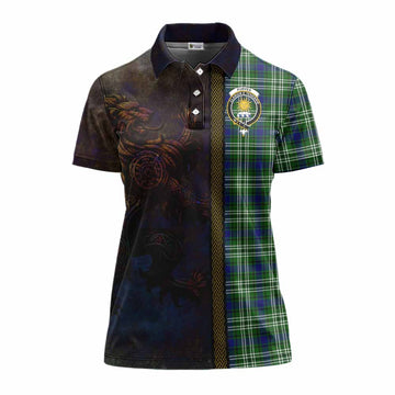 Purves Tartan Family Crest Women's Polo Shirt Alba Gu Brath Be Brave Lion Ancient Style Women - Tartan Vibes Clothing