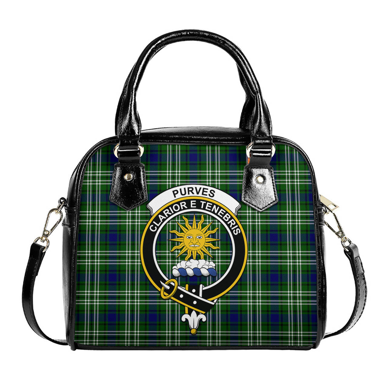 Purves Tartan Shoulder Handbags with Family Crest One Size 6*25*22 cm - Tartanvibesclothing