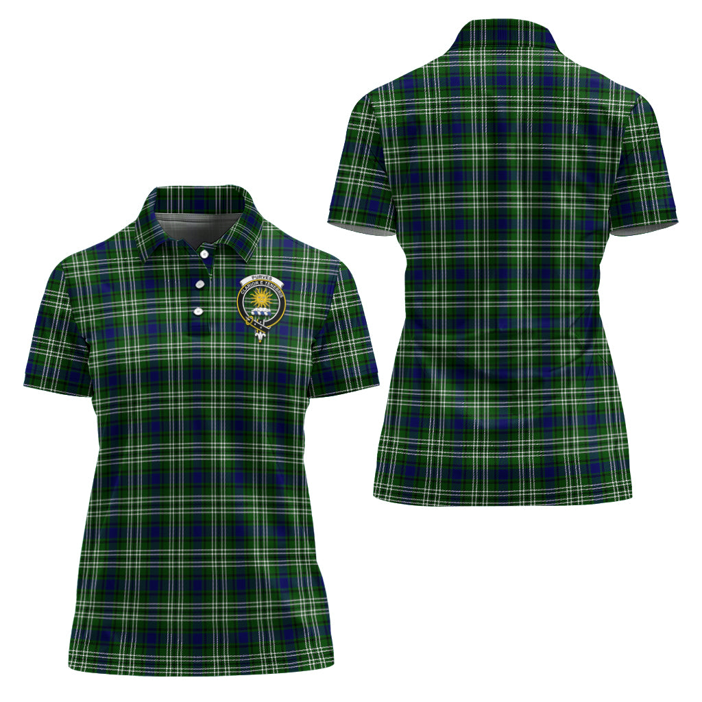 Purves Tartan Polo Shirt with Family Crest For Women Women - Tartan Vibes Clothing