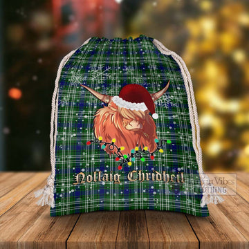 Purves Tartan Christmas Santa's Bag with Highland Cow