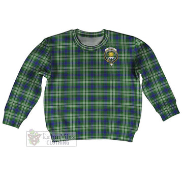 Purves Tartan Kid Ugly Sweater with Family Crest