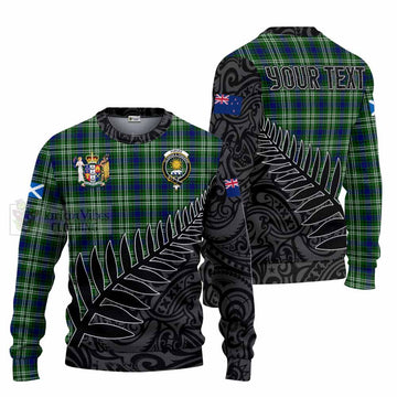 Purves Crest Tartan Knitted Sweater with New Zealand Silver Fern Half Style