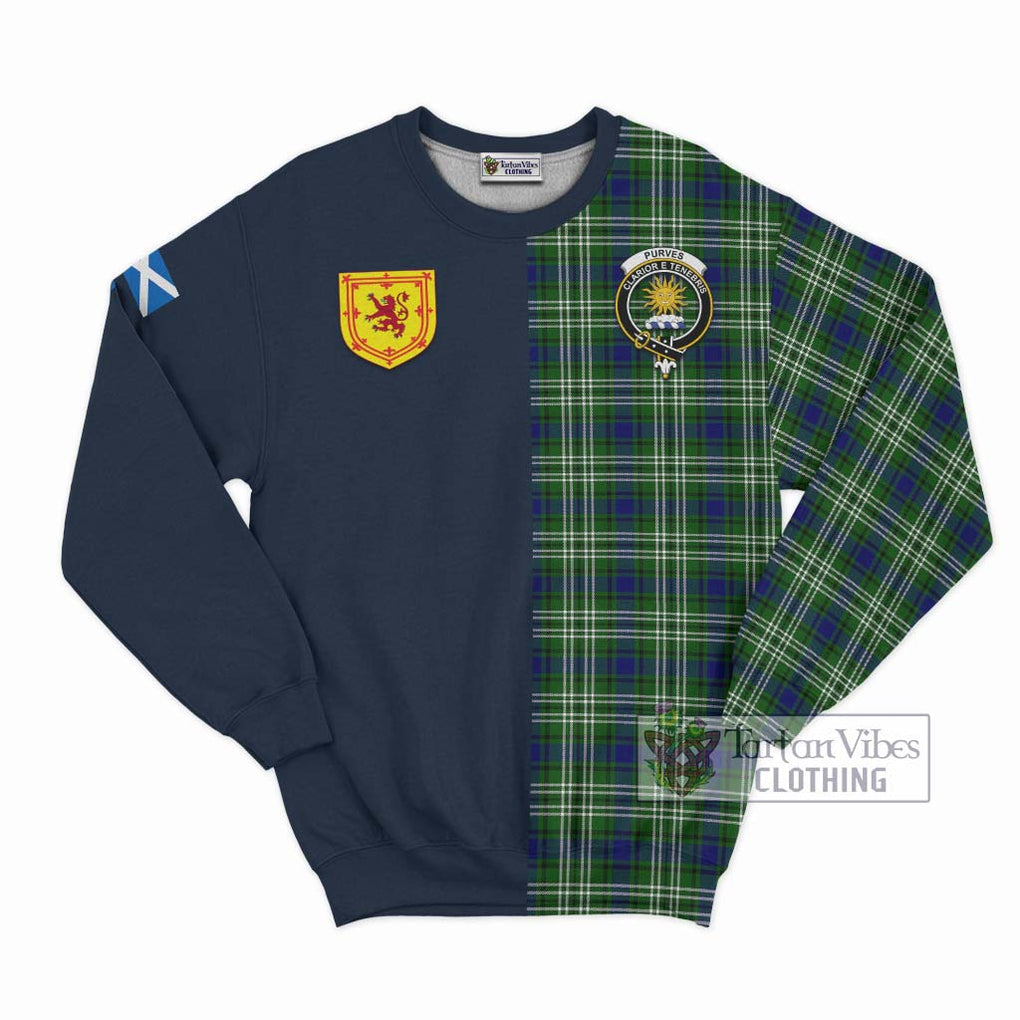 Tartan Vibes Clothing Purves Tartan Sweatshirt with Scottish Lion Royal Arm Half Style