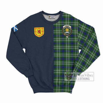 Purves Tartan Sweatshirt Alba with Scottish Lion Royal Arm Half Style