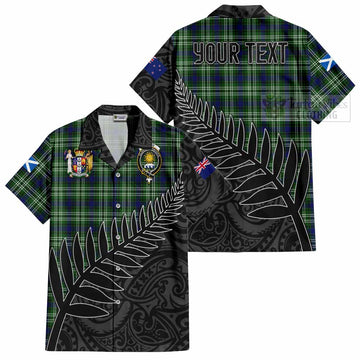 Purves Crest Tartan Short Sleeve Button Shirt with New Zealand Silver Fern Half Style