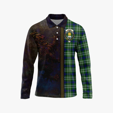 Purves Tartan Family Crest Long Sleeve Polo Shirt Alba Gu Brath Be Brave Lion Ancient Style Unisex - Tartan Vibes Clothing
