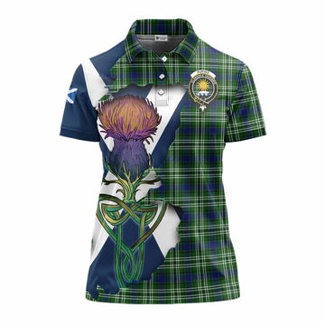 Purves Tartan Family Crest Women's Polo Shirt Scottish Thistle Celtic Inspired Women - Tartan Vibes Clothing