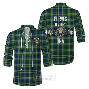 Purves Tartan Ghillie Kilt Shirt with Family Crest DNA In Me Style