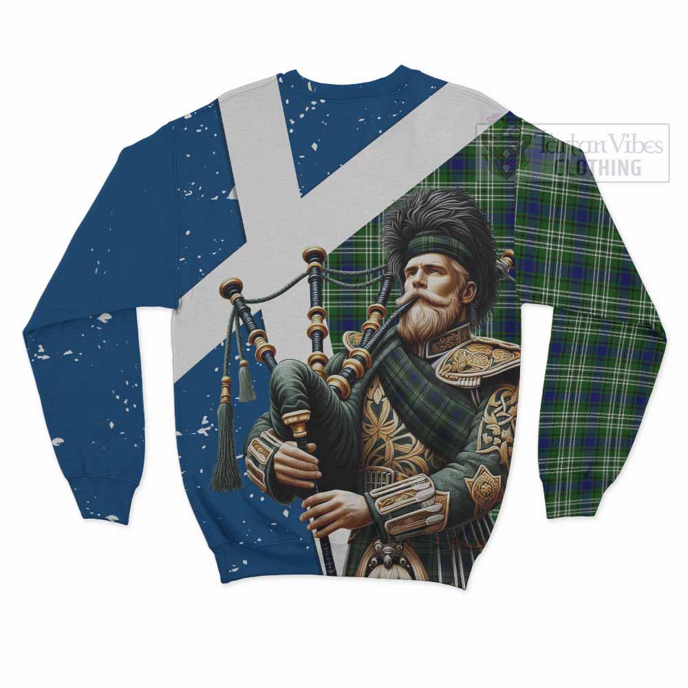 Tartan Vibes Clothing Purves Tartan Sweatshirt with Family Crest Scottish Bagpiper Vibes