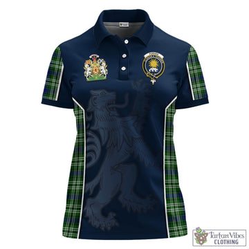 Purves Tartan Women's Polo Shirt with Family Crest and Lion Rampant Vibes Sport Style