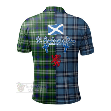 Purves Tartan Polo Shirt Happy St. Andrew's Day Half Tartan Style