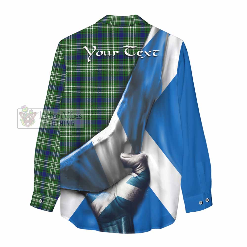 Tartan Vibes Clothing Purves Tartan Women's Casual Shirt with Family Crest Scotland Patriotic Style