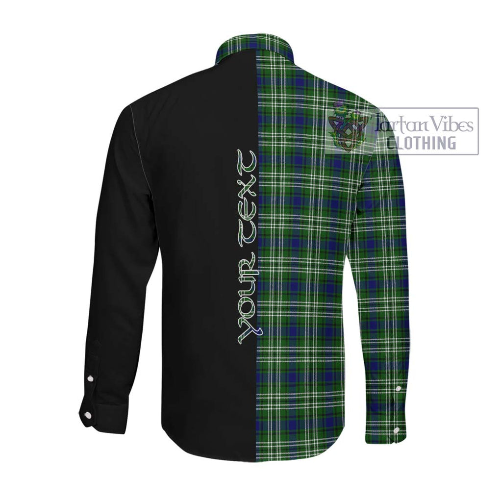 Purves Tartan Long Sleeve Button Shirt with Family Crest and Half Of Me Style Men's Shirt - Tartanvibesclothing Shop