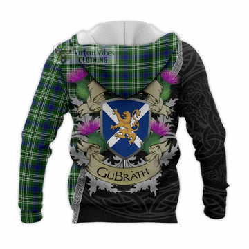 Purves Tartan Family Crest Knitted Hoodie Lion Rampant Royal Thistle Shield Celtic Inspired