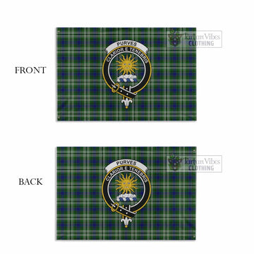 Purves Tartan House Flag with Family Crest