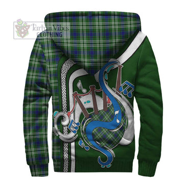 Purves Tartan Sherpa Hoodie with Epic Bagpipe Style