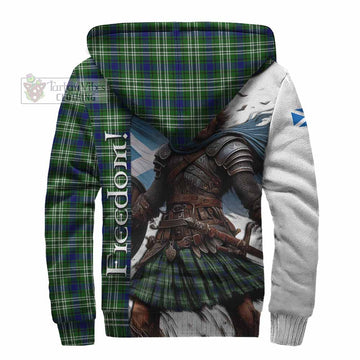 Purves Crest Tartan Sherpa Hoodie Inspired by the Freedom of Scottish Warrior