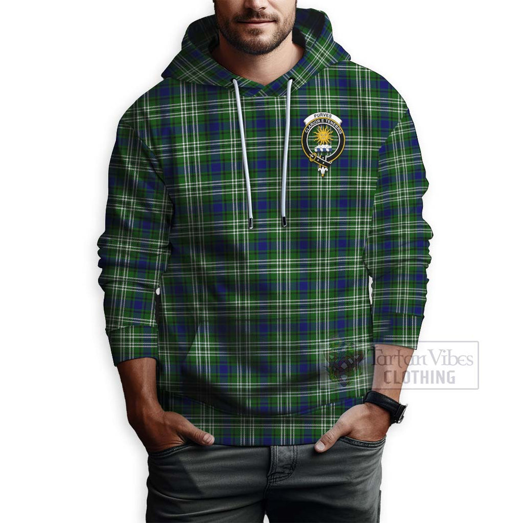 Tartan Vibes Clothing Purves Tartan Hoodie with Family Crest and Bearded Skull Holding Bottles of Whiskey