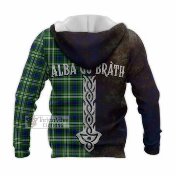 Purves Tartan Family Crest Knitted Hoodie Alba Gu Brath Be Brave Lion Ancient Style