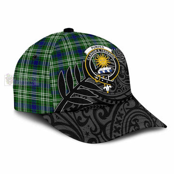 Purves Tartan Classic Cap with New Zealand Silver Fern Half Style