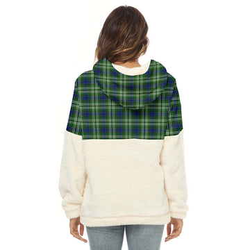 Purves Tartan Women's Borg Fleece Hoodie With Half Zip