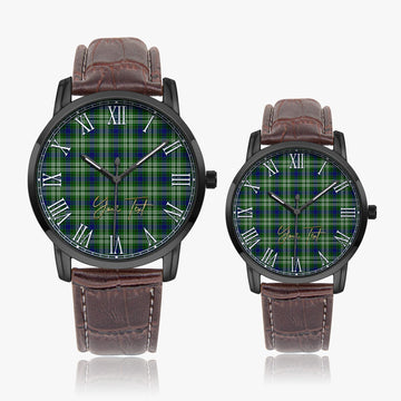 Purves Tartan Personalized Your Text Leather Trap Quartz Watch