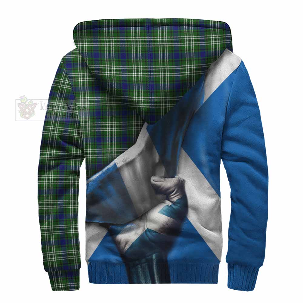 Tartan Vibes Clothing Purves Tartan Sherpa Hoodie with Family Crest Scotland Patriotic Style