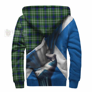 Purves Tartan Sherpa Hoodie with Family Crest Scotland Patriotic Style