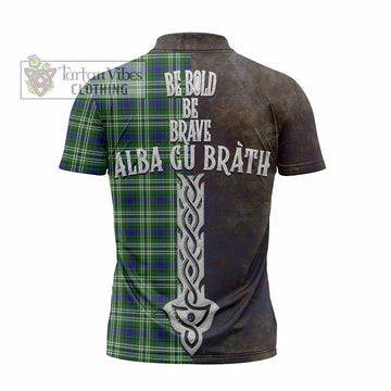 Purves Tartan Family Crest Zipper Polo Shirt Alba Gu Brath Be Brave Lion Ancient Style - Tartan Vibes Clothing