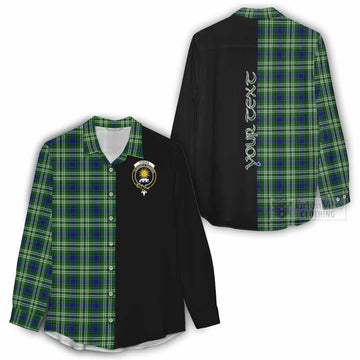 Purves Tartan Women's Casual Shirt with Family Crest and Half Of Me Style