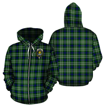 Purves Tartan Hoodie with Family Crest