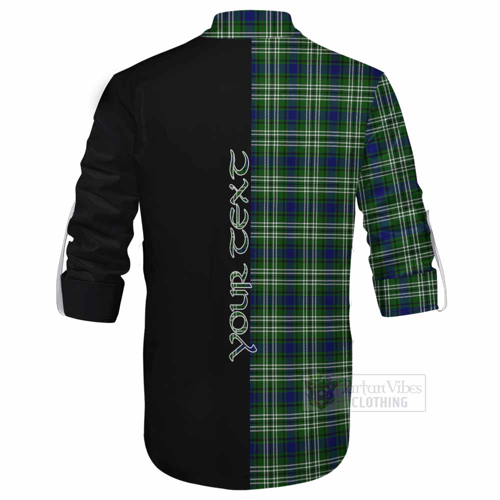 Tartan Vibes Clothing Purves Tartan Ghillie Kilt Shirt with Family Crest and Half Of Me Style