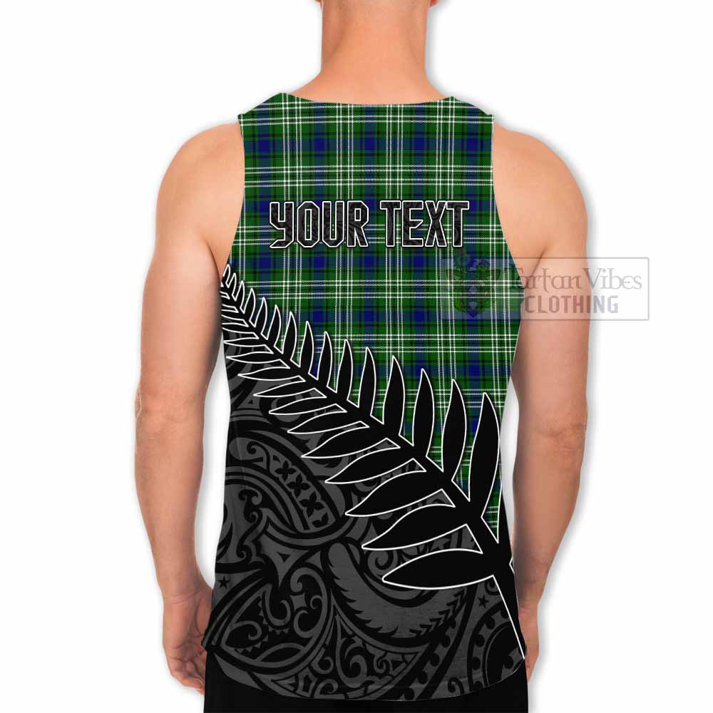 Tartan Vibes Clothing Purves Crest Tartan Men's Tank Top with New Zealand Silver Fern Half Style