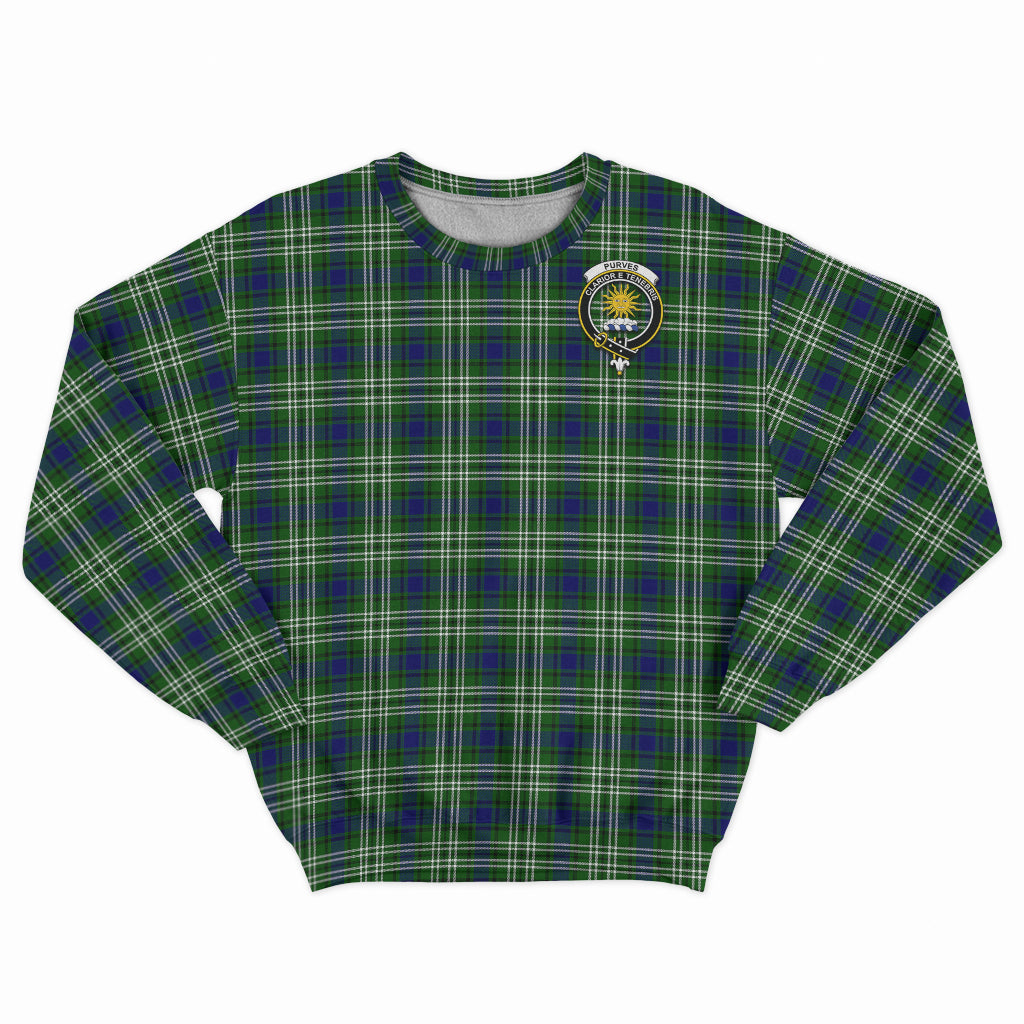 Purves Tartan Sweatshirt with Family Crest - Tartan Vibes Clothing