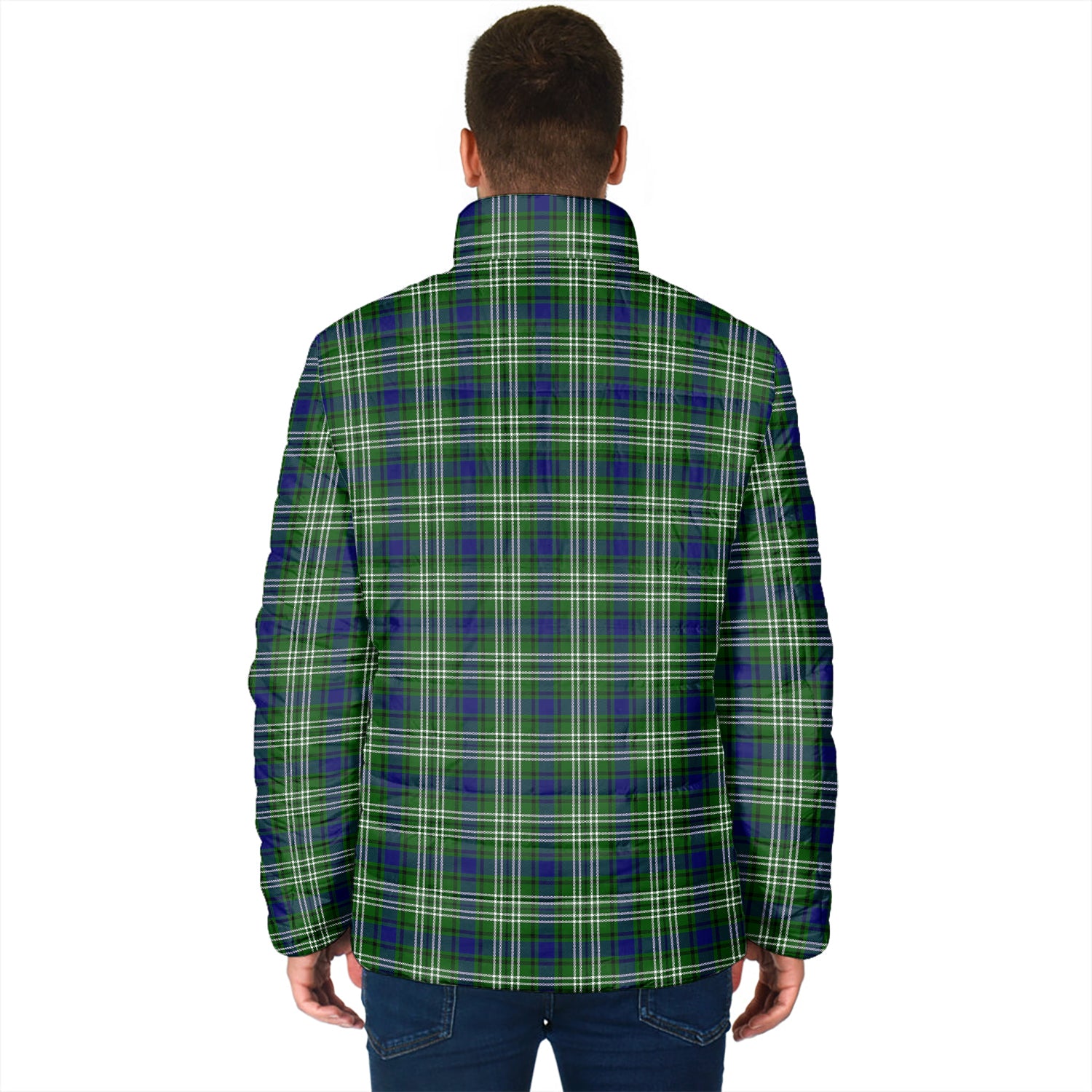 Purves Tartan Padded Jacket with Family Crest - Tartan Vibes Clothing