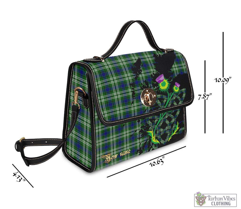 Purves Tartan Waterproof Canvas Bag with Scotland Map and Thistle Celtic Accents - Tartan Vibes Clothing